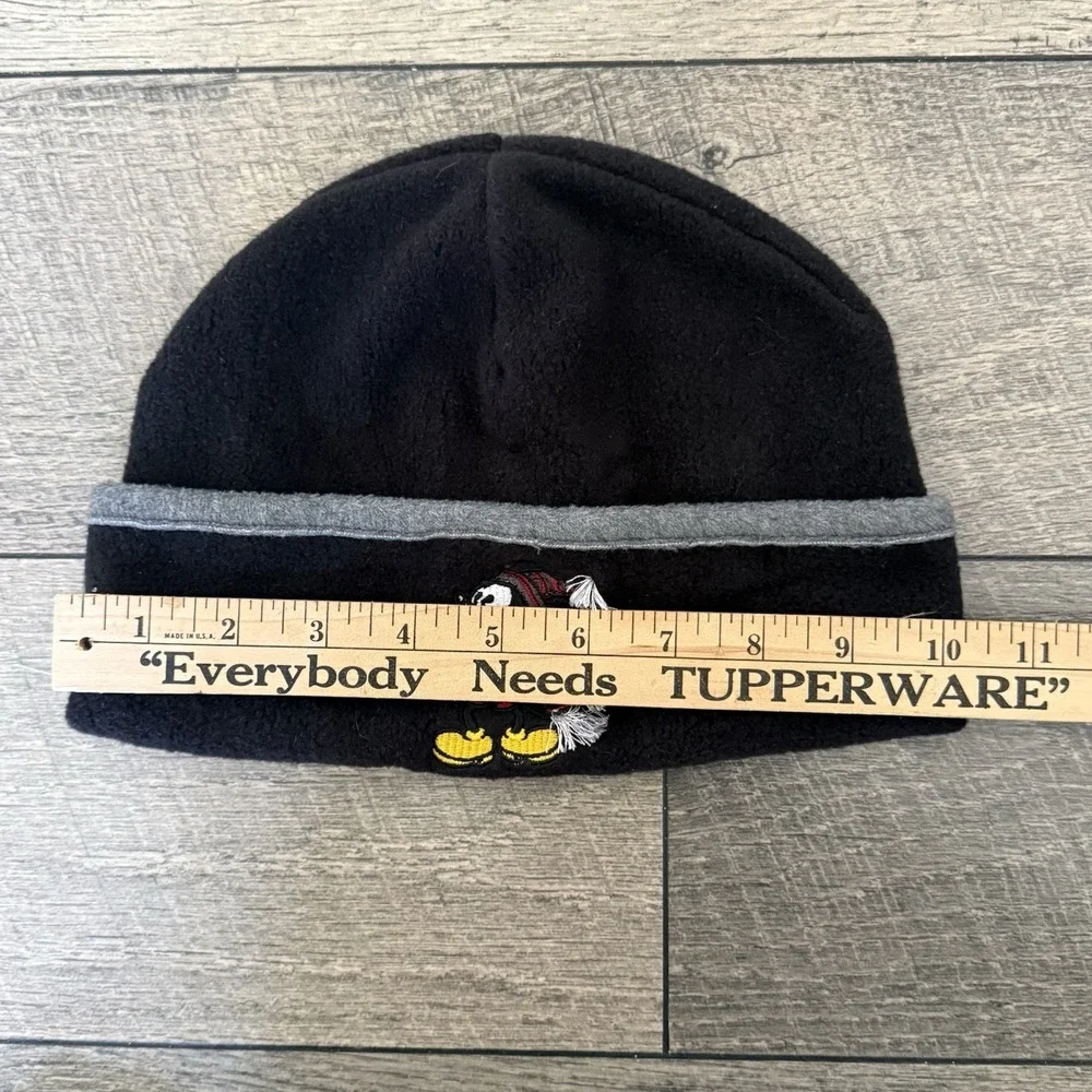 Vintage Disneyland‎ Resort Mickey Mouse Beanie Cap Black Polar Fleece Adult OSFM